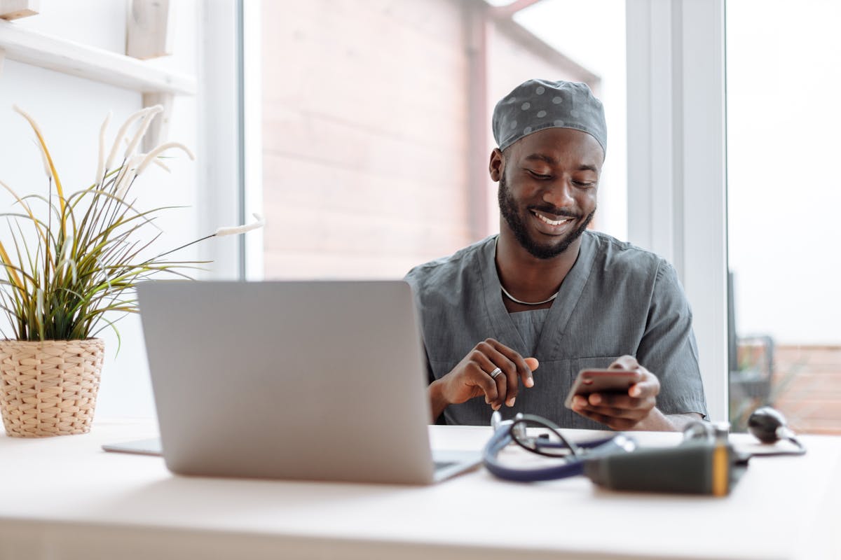 Man Sending an email