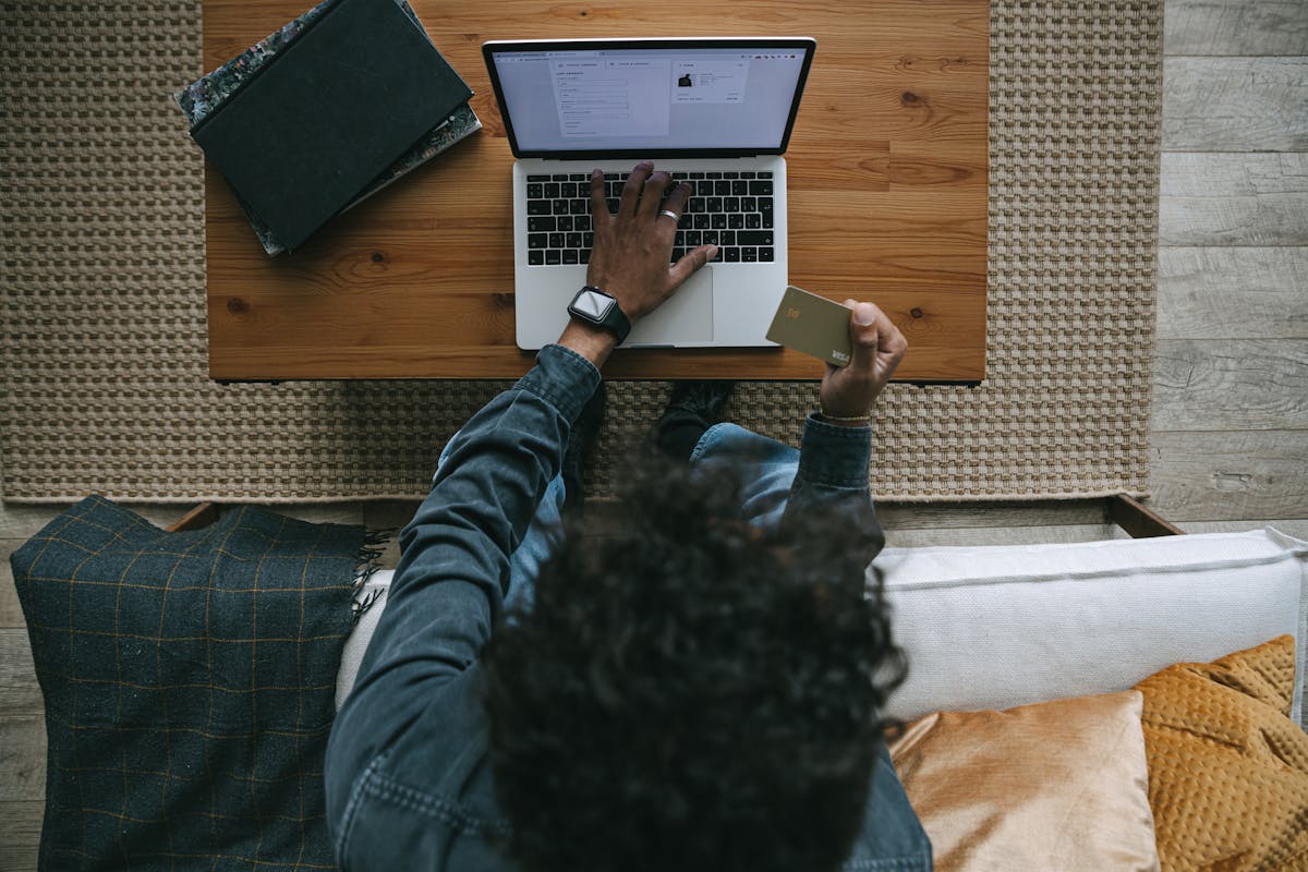 A woman shopping online